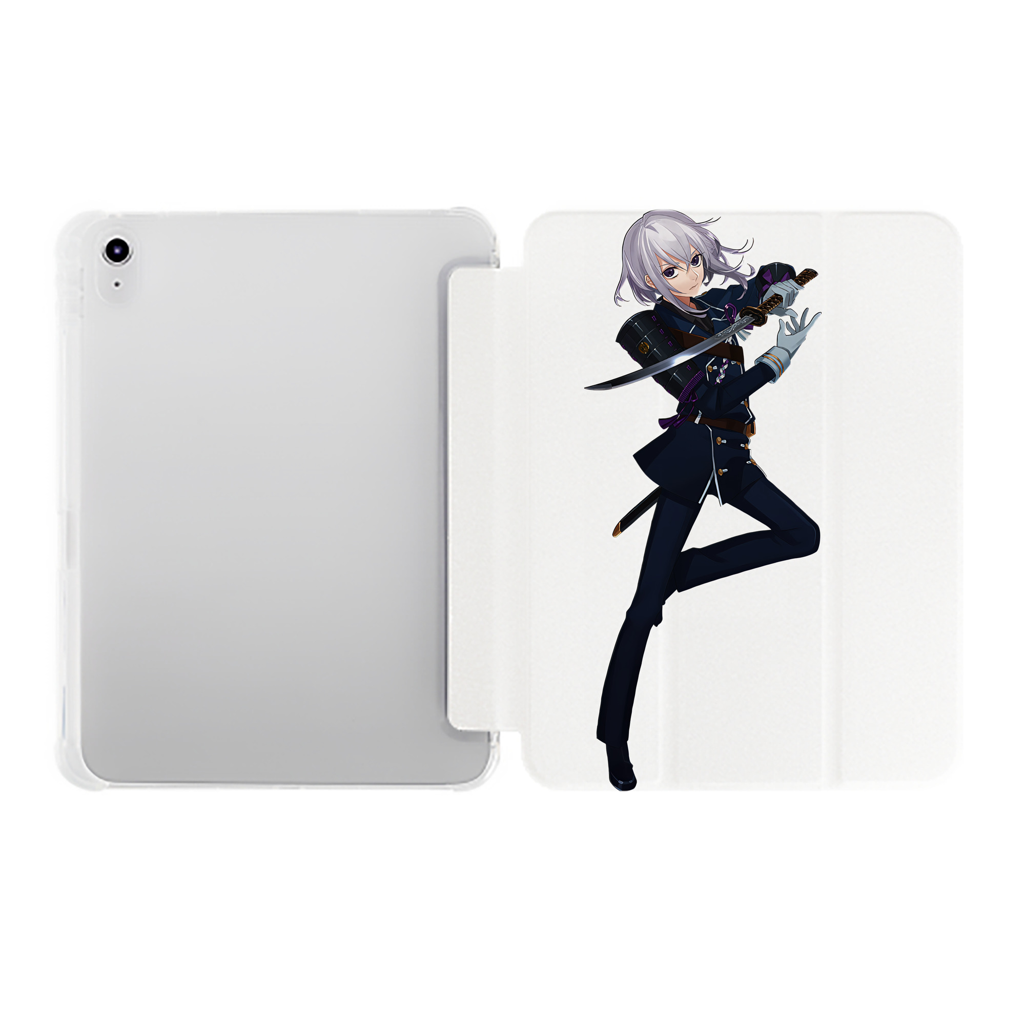 （画像用） 刀剣乱舞 Touken Ranbu IPad ケース ペン収納付き 三つ折りスタンド PUレザー×シリコン 対応機種9.5/10.5/10.9インチ